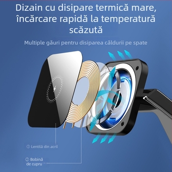 Încărcător wireless magnetic 3 în 1 pentru Apple Watch și AirPods (putere totală 27W, încărcare magnetică, QC3.0, 9V/3A)