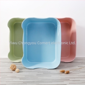 Cutie de nisip pentru pisici, design semiînchis, înălțată, margine anti-strop, material PP, pentru pisici