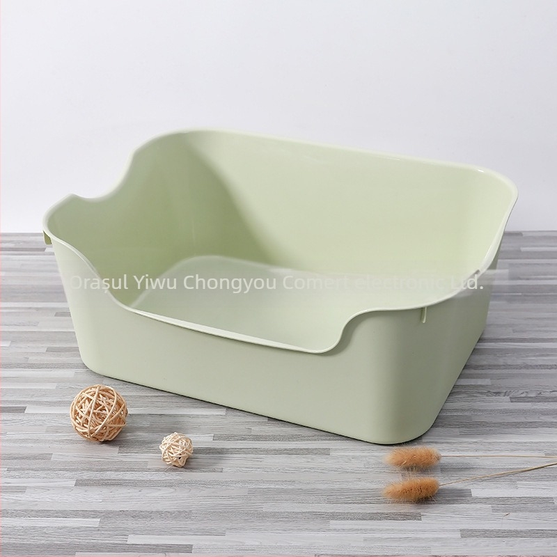 Cutie de nisip pentru pisici, design semiînchis, înălțată, margine anti-strop, material PP, pentru pisici