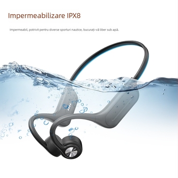 Căști Bluetooth cu conducție osoasă, luminoase, rezistente la apă IPX8, memorie încorporată și autonomie lungă pentru sport
