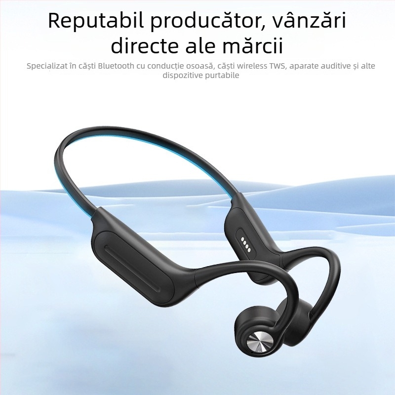 Căști Bluetooth cu conducție osoasă, luminoase, rezistente la apă IPX8, memorie încorporată și autonomie lungă pentru sport