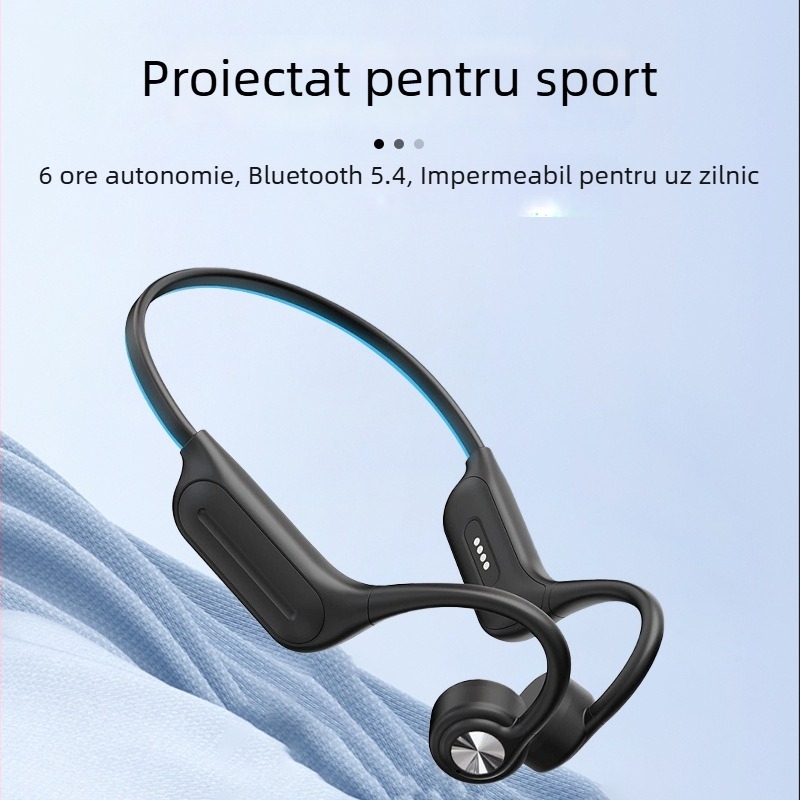 Căști Bluetooth cu conducție osoasă, luminoase, rezistente la apă IPX8, memorie încorporată și autonomie lungă pentru sport