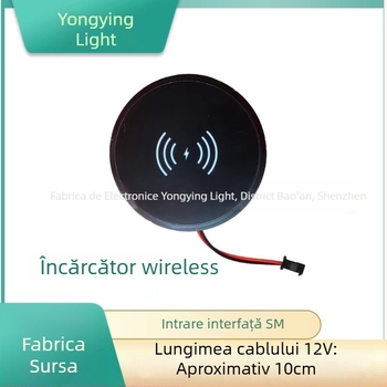 Încărcător wireless încorporat pentru birou, 12V intrare, 2A ieșire, 15W maxim