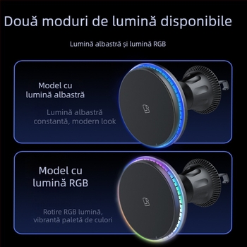 Încărcător auto wireless magnetic pentru Apple iPhone – Încărcare rapidă 15W, QC3.0, ieșire 9V2A