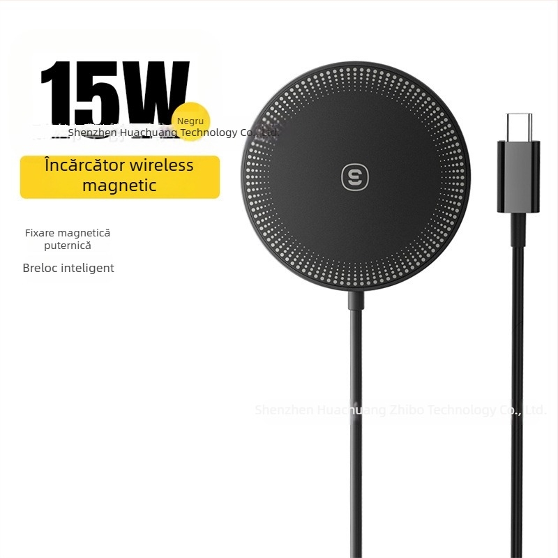 ESSAGER Încărcător wireless magnetic 2 în 1 15W pentru iPhone și AirPods, PD, 2A