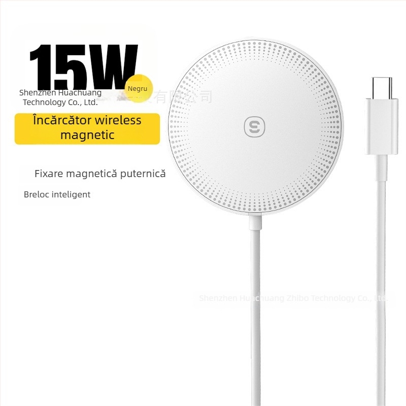 ESSAGER Încărcător wireless magnetic 2 în 1 15W pentru iPhone și AirPods, PD, 2A