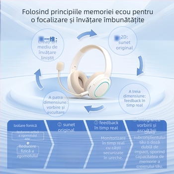 Căști Bluetooth cu ANC pentru elevi — Gen 3 MF-T30, purtate pe cap, învățare de recitare