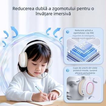 Căști Bluetooth cu ANC pentru elevi — Gen 3 MF-T30, purtate pe cap, învățare de recitare
