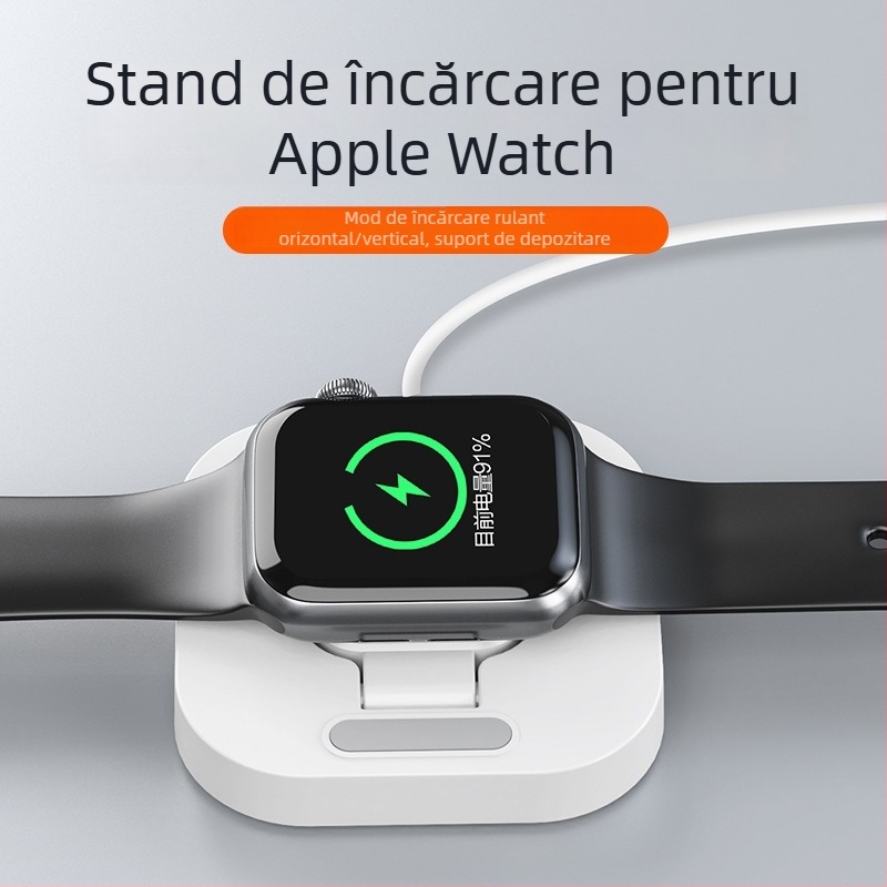 Încărcător vertical pentru Apple Watch cu încărcare wireless magnetic pentru seria iWatch 1–9 — 5W ieșire, 1A, QC3.0