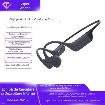 Căști cu conductivitate osoasă, bandă pentru cap, IPX8 impermeabile, Bluetooth 5.4, rază 10 m, autonomie baterie 4–8 ore