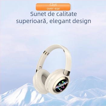 Headset Bluetooth pentru cap cu ecran – wireless pentru birou și muzică, rază de acțiune 10 m, Bluetooth 5.4, autonomie baterie peste 8 ore, sunet stereo