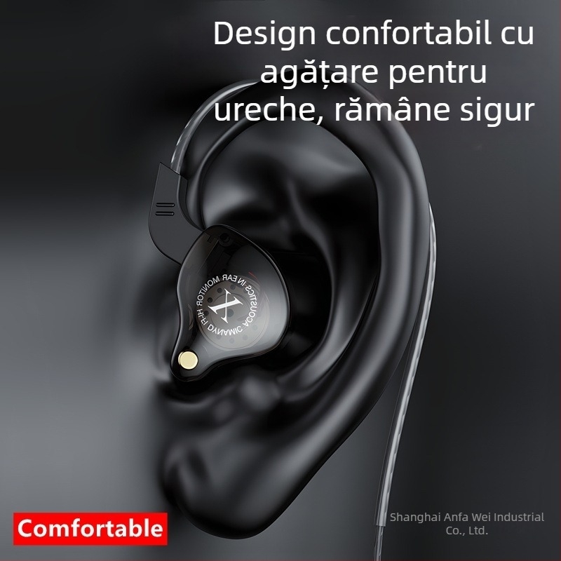 Căști cu fir pentru monitorizare in-ear pentru streameri, monitor dedicat cu placă de sunet pentru computer, 3,5 mm, 20–20000 Hz, 16 Ω