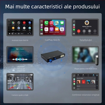 Adaptor wireless CarPlay/Android Auto pentru Audi - EC13-C, procesor dual-core, 1GB RAM, interfață wireless, ecran capacitiv