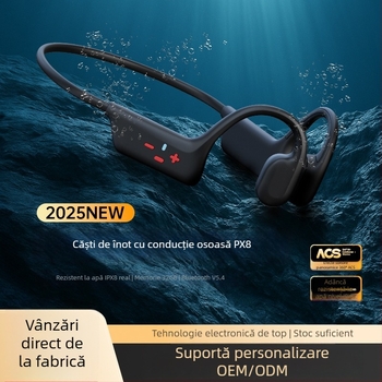 Căști cu conductivitate osoasă, prindere pe ureche, design sport, Bluetooth 5.4, IPX8, autonomie baterie 4–8 h