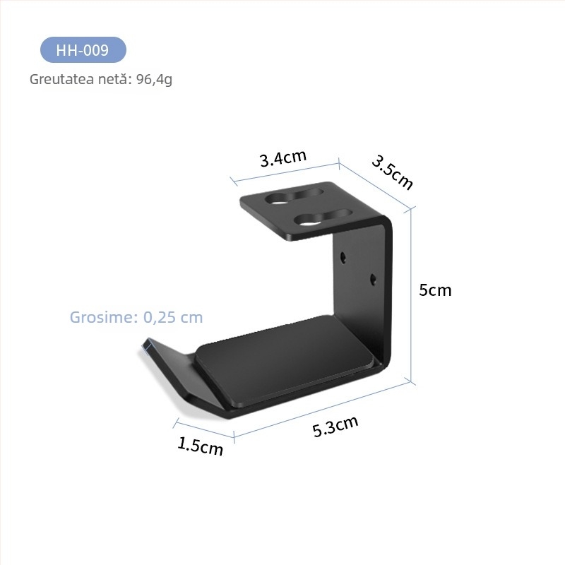 Suport desktop pentru căști, metalic, HH-009, fără găuri, compatibil universal