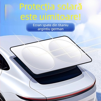 Parasolar pentru parbrizul din spate al mașinii, montaj încastrat, potrivire universală, personalizare disponibilă și imprimare logo, construcție din aliaj metalic