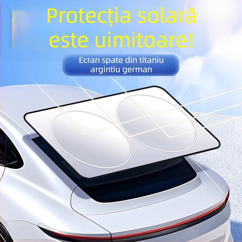 Parasolar pentru parbrizul din spate al mașinii, montaj încastrat, potrivire universală, personalizare disponibilă și imprimare logo, construcție din aliaj metalic