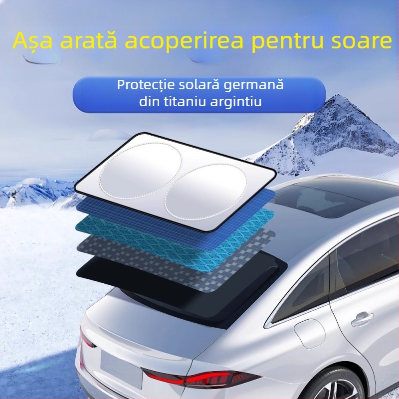 Parasolar pentru parbrizul din spate al mașinii, montaj încastrat, potrivire universală, personalizare disponibilă și imprimare logo, construcție din aliaj metalic