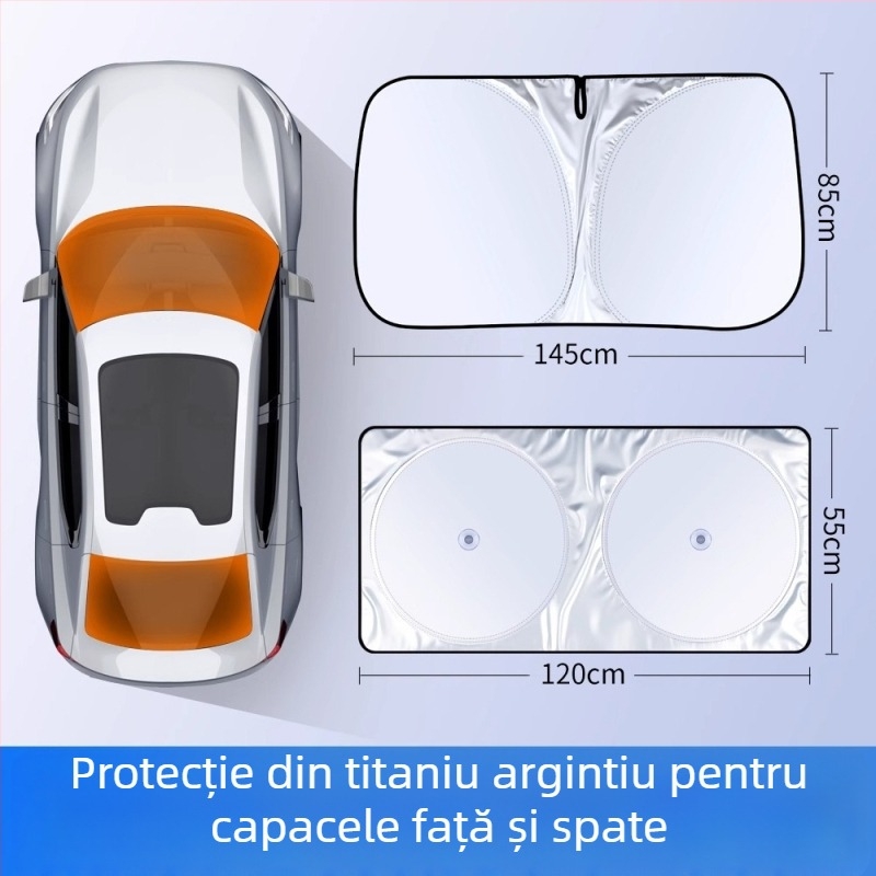 Parasolar pentru parbrizul din spate al mașinii, montaj încastrat, potrivire universală, personalizare disponibilă și imprimare logo, construcție din aliaj metalic