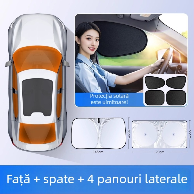 Parasolar pentru parbrizul din spate al mașinii, montaj încastrat, potrivire universală, personalizare disponibilă și imprimare logo, construcție din aliaj metalic
