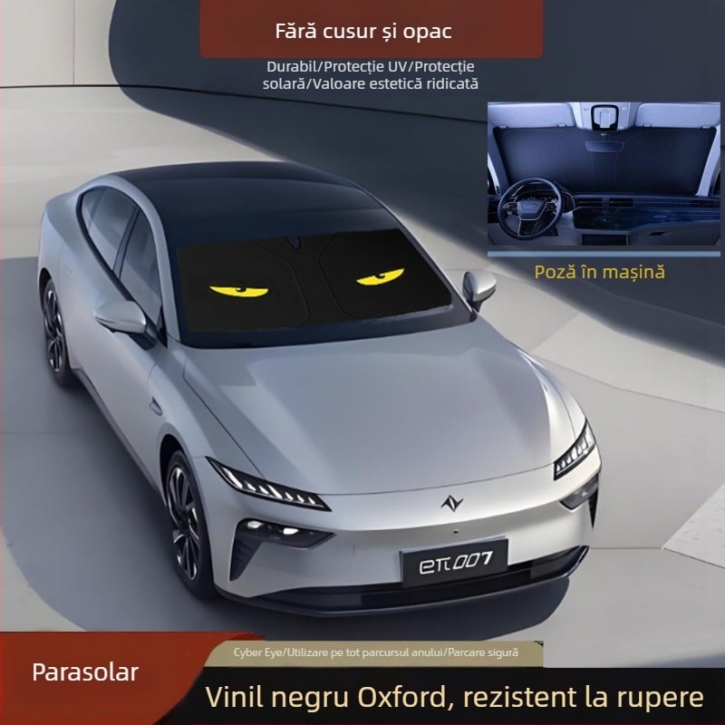 Umbră pentru parbrizul frontal al mașinii, perdea opacă pentru protecție împotriva căldurii și izolație termică, folie de aluminiu