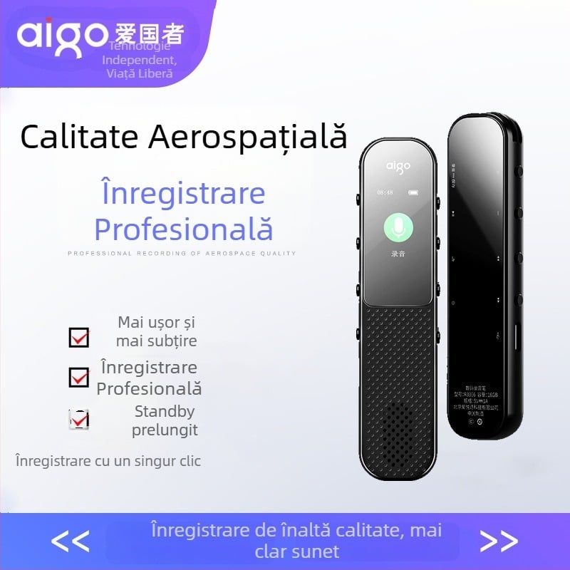 Înregistrator de conferințe R3366 – Activare vocală printr-un singur buton, Înregistrare WAV, 6 ore de înregistrare, Ecran HD, Fără memorie extensibilă
