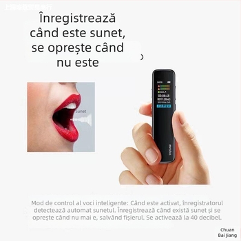 Înregistrator vocal cu două microfoane, stocare pe card TF, USB 2.0, ecran TFT