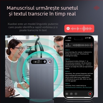 VORMOR M1 stilou de înregistrare cu modul dublu, format MP3, distanță de înregistrare până la 5 m, sistem cu trei microfoane (2 direcționale + 1 microfon vibrațional), interfață Type-C