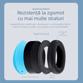 Protecții pentru urechi pentru copii, cu carcasă ABS rezistentă la cădere, pentru izolare fonică