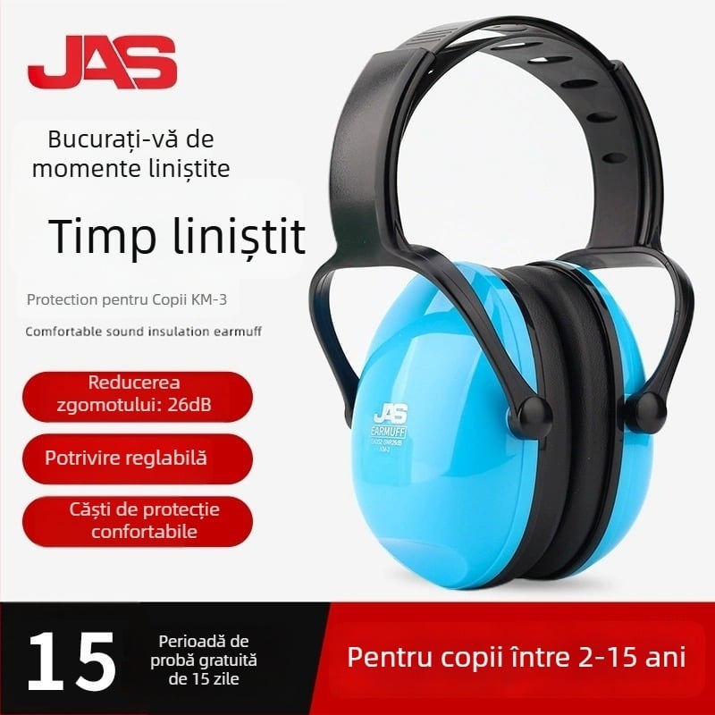Protecții pentru urechi pentru copii, cu carcasă ABS rezistentă la cădere, pentru izolare fonică