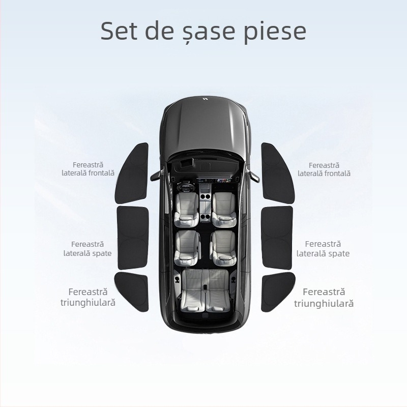 Parasolar din plasă pentru geamurile laterale Li Xiang L6/L7/L8/L9/One/Mega, protecție solară, izolație termică, intimitate
