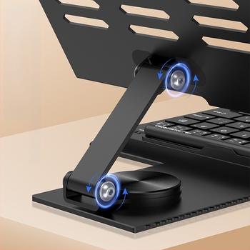 Suport rotativ de 360° pentru laptop și tabletă, cu sistem de răcire, pentru tastatură și mouse Bluetooth