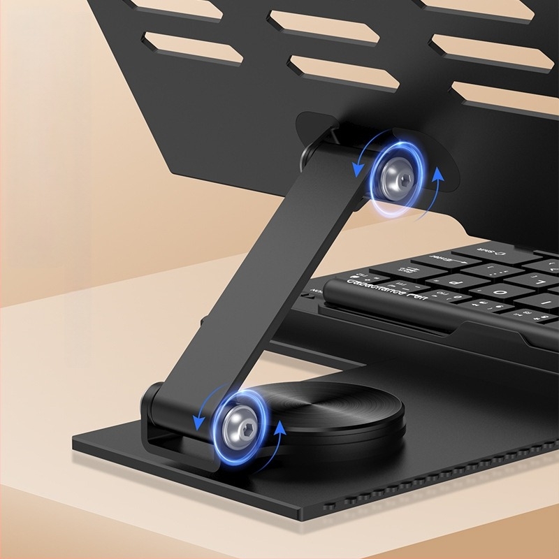 Suport rotativ de 360° pentru laptop și tabletă, cu sistem de răcire, pentru tastatură și mouse Bluetooth
