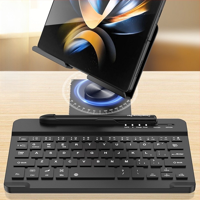 Suport rotativ de 360° pentru laptop și tabletă, cu sistem de răcire, pentru tastatură și mouse Bluetooth