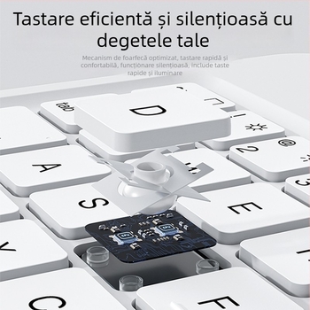 Carcasă protecție transparentă pentru tastatură, rotativă, cu iluminare de fundal și suport pentru Huawei MatePad Air 12 și 11.5S