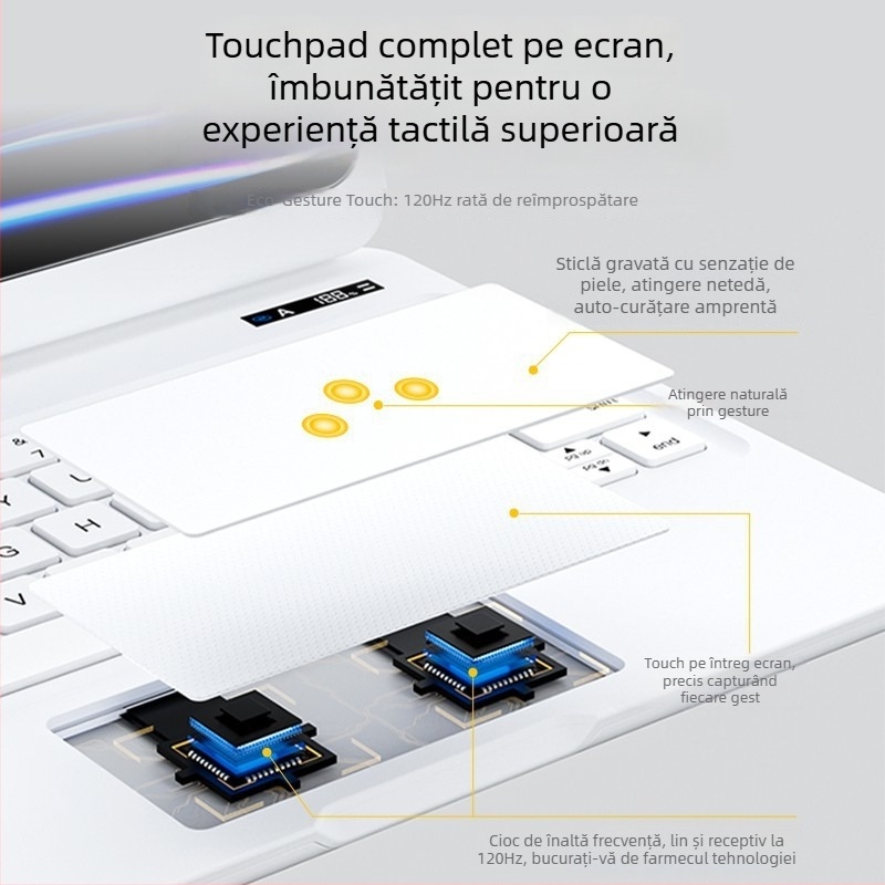 Carcasă protecție transparentă pentru tastatură, rotativă, cu iluminare de fundal și suport pentru Huawei MatePad Air 12 și 11.5S