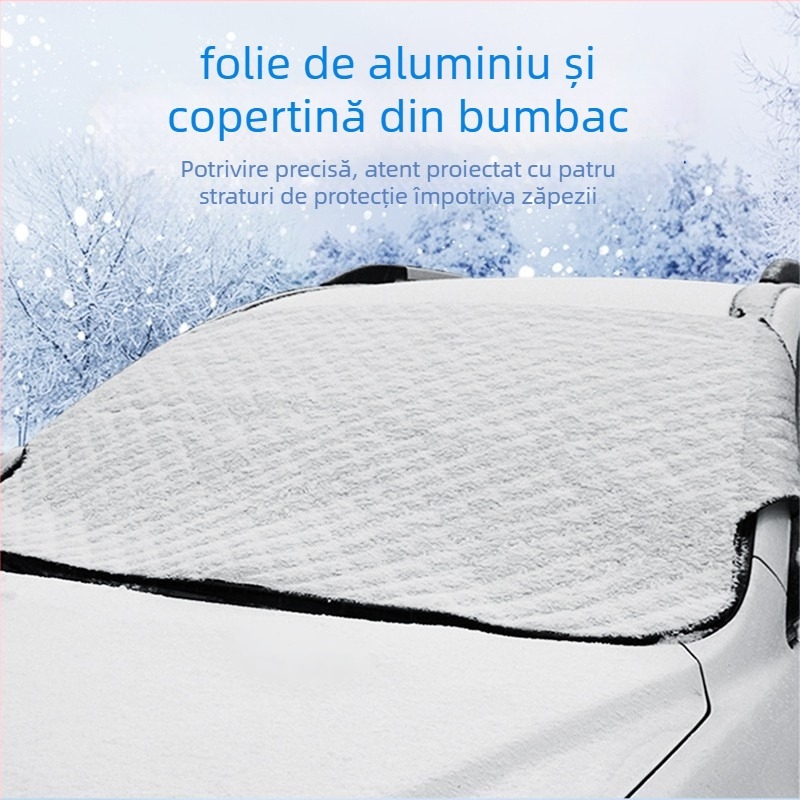 Scut de zăpadă pentru mașină din folie de aluminiu, stil cartoon îngroșat, instalare încorporată, potrivire universală