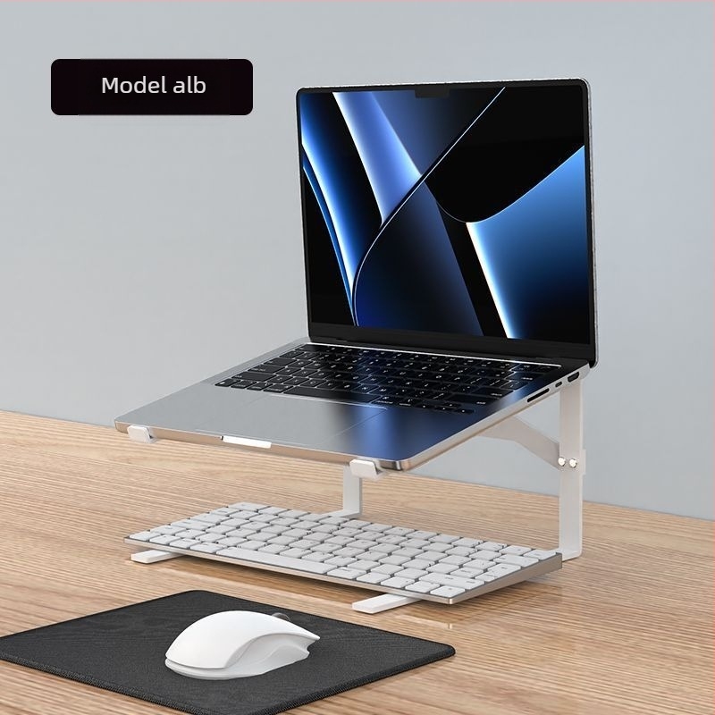 Suport pentru laptop cu design cu două niveluri, suport vertical pentru laptopuri de gaming, răcire ascunsă, tastatură detașabilă, construcție din plastic
