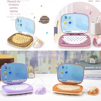 Computer educațional pentru copii – citire în chineză și engleză, proiecție luminoasă, jocuri interactive, alimentat cu baterii