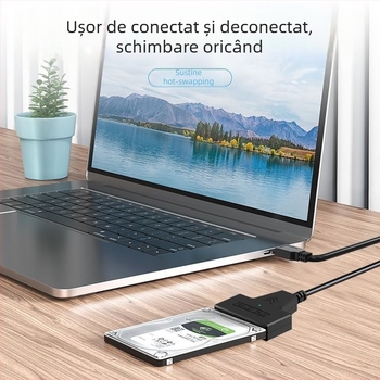 Cablu adaptor SATA-USB – cip JMS578 – Interfață USB către port serial