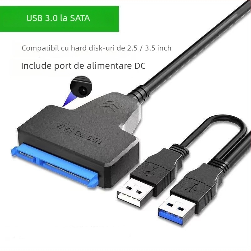 Cablu adaptor SATA-USB – cip JMS578 – Interfață USB către port serial