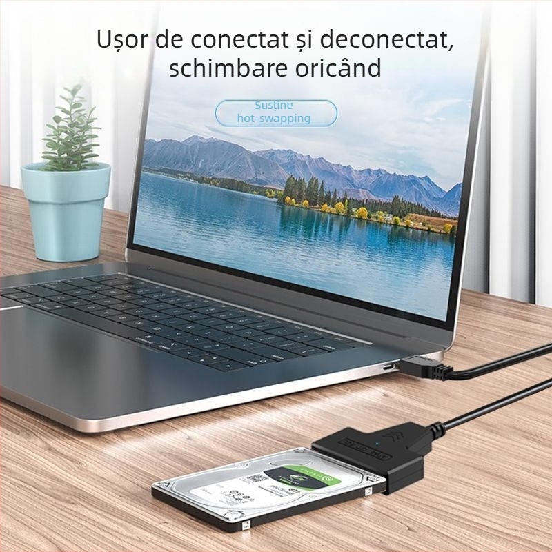 Cablu adaptor SATA-USB – cip JMS578 – Interfață USB către port serial
