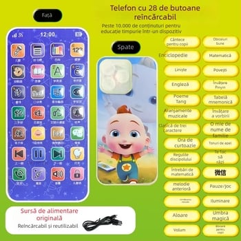 Jucărie educativă de povestire pentru învățare timpurie, dispozitiv interactiv reîncărcabil pentru copii 0–3 ani, redare MP3 și interacțiune emoțională, corp din plastic cu Microceratops
