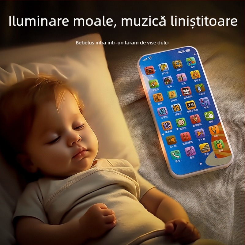 Jucărie educativă de povestire pentru învățare timpurie, dispozitiv interactiv reîncărcabil pentru copii 0–3 ani, redare MP3 și interacțiune emoțională, corp din plastic cu Microceratops