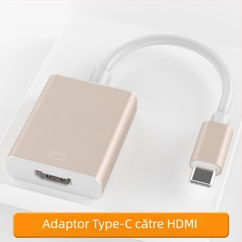 Adaptor Type-C către HDMI, USB 3.1, carcasă din aluminiu, interfață HDMI, nucleu din cupru, cip 1