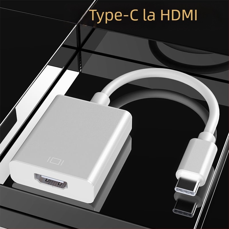 Adaptor Type-C către HDMI, USB 3.1, carcasă din aluminiu, interfață HDMI, nucleu din cupru, cip 1