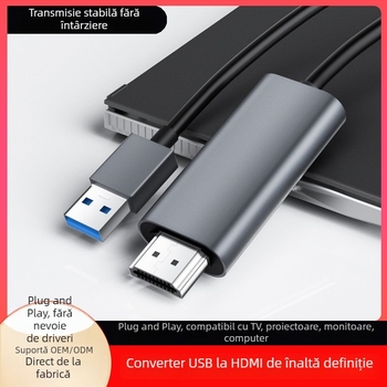 Cablu adaptor USB 3.0 la HDMI, interfața HDMI, 1,8 m, nucleu din cupru, model ZK-WC-90, brand ZKSX