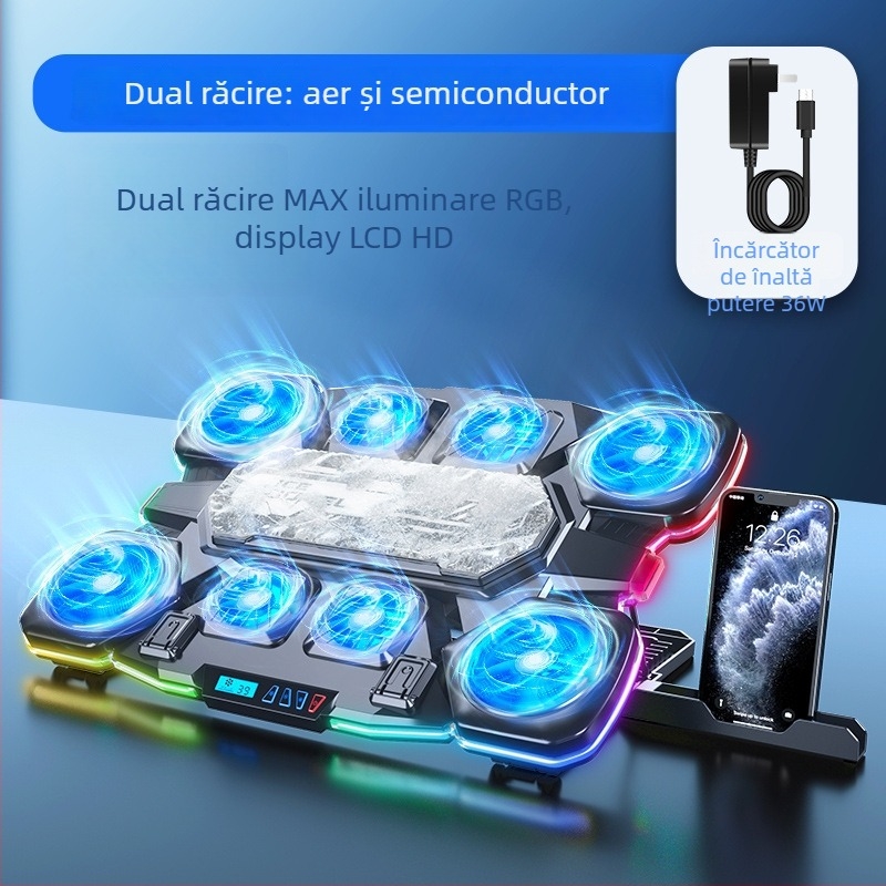 Bază de răcire pentru laptop cu răcire pe bază de semiconductori (Model: Q10; Brand: Ice coorel/core ice zone; Difuziunea căldurii: răcire cu semiconductori)