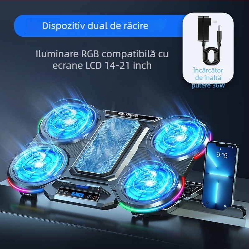 Bază de răcire pentru laptop cu răcire pe bază de semiconductori (Model: Q10; Brand: Ice coorel/core ice zone; Difuziunea căldurii: răcire cu semiconductori)