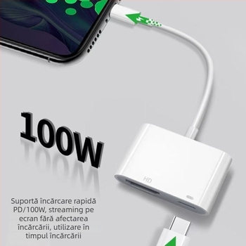 Cablu adaptor Type-C la HDMI – suport 4K, interfață HDMI, viteză 5 Gbps, lungime 0,1 m